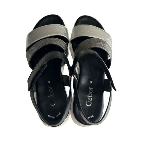 GABOR CROSSOVER VELCRO WEDGE SANDALS. - Picture 6 of 11